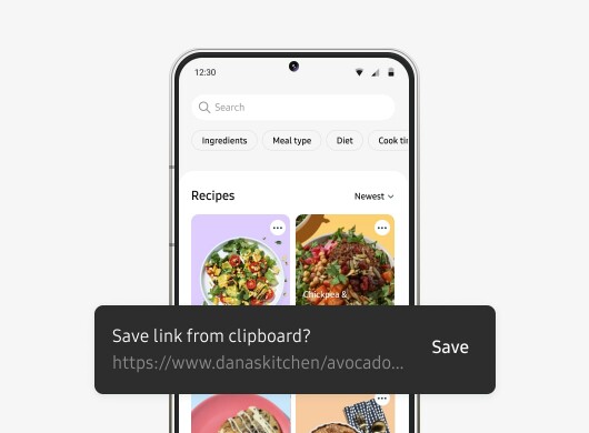 Save recipes from a link
